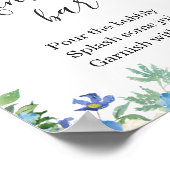 Blauw Hydrangea Groene Mimosa Bar Bord Poster (Hoek)