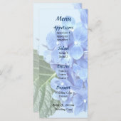 Blauw Hydrangea Menu (Voorkant / Achterkant)