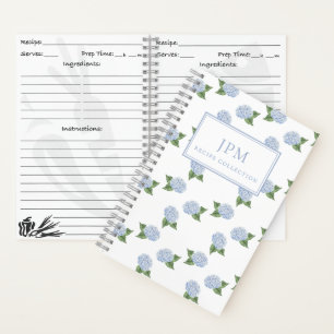 Blauw Hydrangea Patroon Kleine Kookboek-Persoonlij Notitieboek