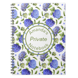 Blauw Hydrangea Patroon Notitieboek