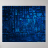 Blauw I - Canvas afdrukken Poster (Voorkant)