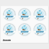 Blauw Ice Cream Circle Label (Vel)