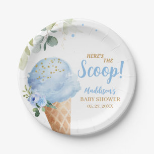 Blauw Ijs Baby Shower Papieren Bordje