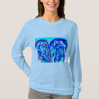 Blauw ijs feestelijke winter mode t-shirt