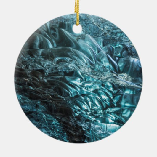 Blauw ijs in een ijskolf, IJsland Keramisch Ornament (Achterkant)