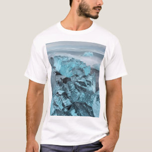 Blauw ijs op strand landschap, IJsland T-shirt