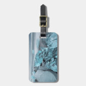 Blauw ijs op strandkaap, IJsland Bagagelabel (Voorkant verticaal)