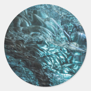 Blauw ijs van een ijsgrot, IJsland Ronde Sticker