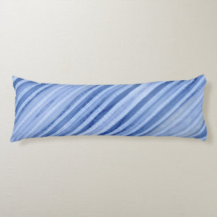 Blauw ijzig Bord gestreept Lichaamskussen