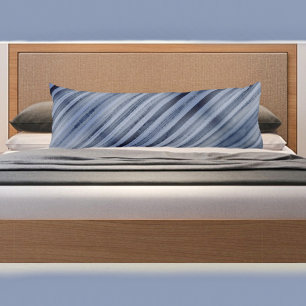 Blauw ijzig Bord gestreept Lichaamskussen