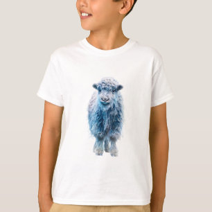 Blauw Ijzig Wollig Lam Schattig Geit Schaap Kinder T-shirt