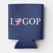 Blauw "Ik hou van GOP - 'Merica! Blikjeskoeler (Voorkant)