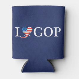 Blauw "Ik hou van GOP - 'Merica! Blikjeskoeler