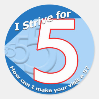 Blauw "Ik streef naar 5" Stickers
