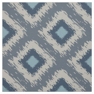 Blauw Ikat Pattern Diamond Tribal Editable Stof