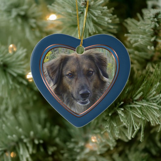 Blauw in mijn Sjabloon Pet Memorial Keramisch Ornament (Boom)