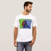 blauw-Indiaan  T-shirt (Voorkant volledig)