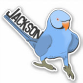 Blauw Indianenhals Parrot Vogel Naam Cute Fun Sticker (Voorkant)