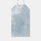 Blauw indigo waterverf bloemenbruiloft cadeaulabel (Achterkant)