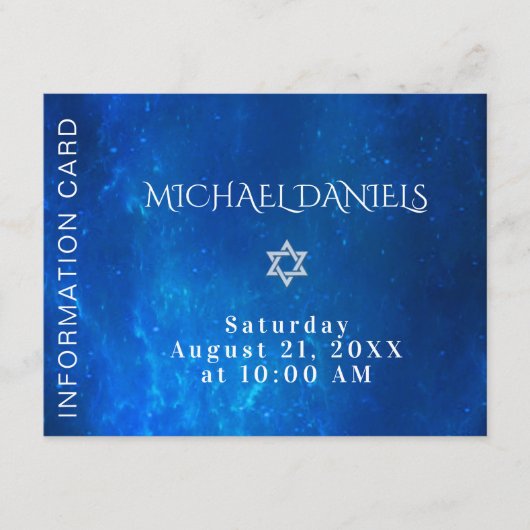 Blauw informatie invoegen informatiekaartje (Voorkant)