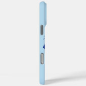 blauw initialen monogram iPhone 16 Pro Max hoesje (Achterkant / Rechts)