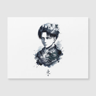 Blauw Inkt Soldaat Portret Magnetische Kaart