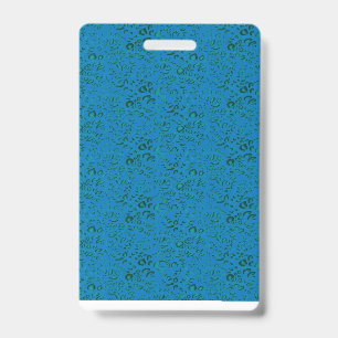 Blauw inpakpapier met een geometrisch patroon badge