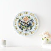 Blauw Inspirerend Angel Cherub Grote Klok (Huis)