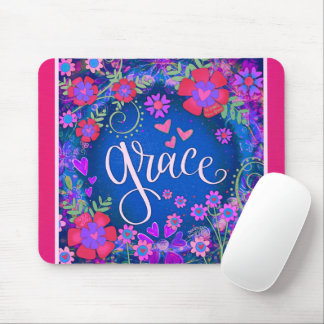  Blauw Inspirerende Bloemen Grace Inspirerende Muismat