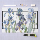 Blauw Iris Flowers Redoute Floral Weefpapier Tissuepapier (Craft)