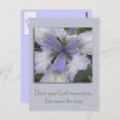 Blauw Iris Inspirerend Briefkaart (Voorkant / Achterkant)