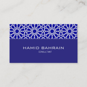 Blauw islamitisch geometrisch ontwerp visitekaartje