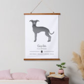 Blauw Italiaans grijnshond met een pols en aangepa Hangend Wandkleed (Slaapkamer)