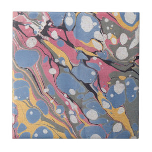 Blauw Italiaans marmerpatroon Tegeltje