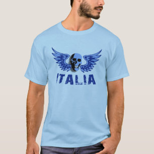 Blauw Italiaanse Schedel Heren T-shirt