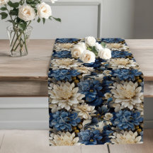 Blauw ivoren bloemrijke stijlvolle elegante eetgel