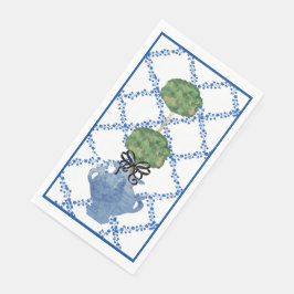 Blauw Ivoren Lattice Topiary Gemberpot Potten Servet
