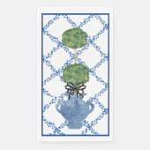 Blauw Ivy Lattice Topiary Gemberpot Potten Servet (Voorkant)