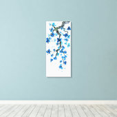 Blauw Japans blad afdrukken (Insitu (Houten vloer))