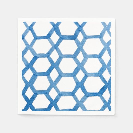 Blauw Japans patroon waterverf Servet (Voorkant)