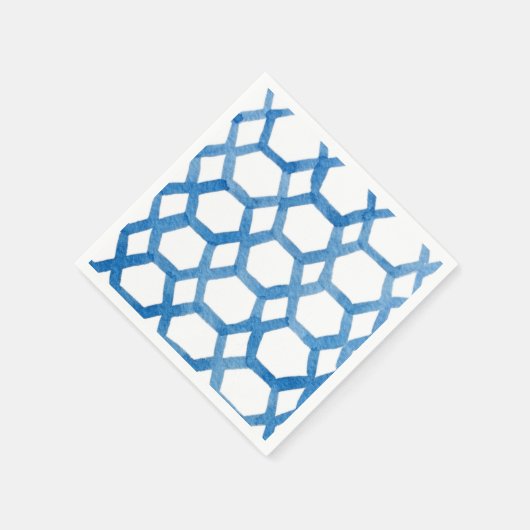 Blauw Japans patroon waterverf Servet (Hoek)