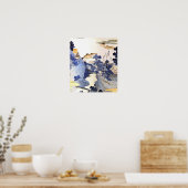  blauw Japans Woodblock Ukiyo-E Poster (Keuken)