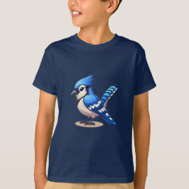 Blauw Jay vogel Kinder Basic T-shirt