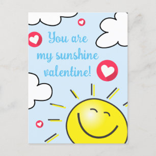 Blauw Je bent mijn zonnige gelukkige Valentijnsdag Feestdagenkaart