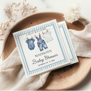 Blauw Jean Denim Baby Shower Servet