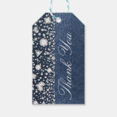 Blauw Jean Denim & Diamonds Bling Diamond Glam Cadeaulabel (Voorkant)