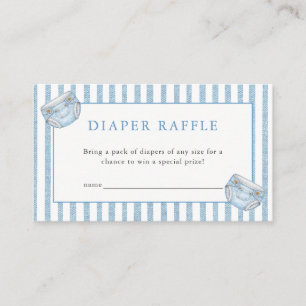 Blauw jeans babyshower denim luier raffle informatiekaartje