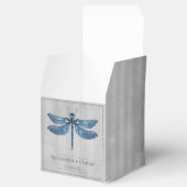 Blauw Jeweled Dragonfly Bruiloft Bedankdoosjes (Geopend)