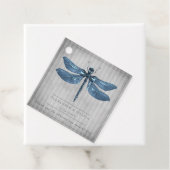 Blauw Jeweled Dragonfly Bruiloft Bedankjes Labels (In situ)