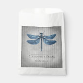 Blauw Jeweled Dragonfly Bruiloft Bedankzakje (Voorkant)
